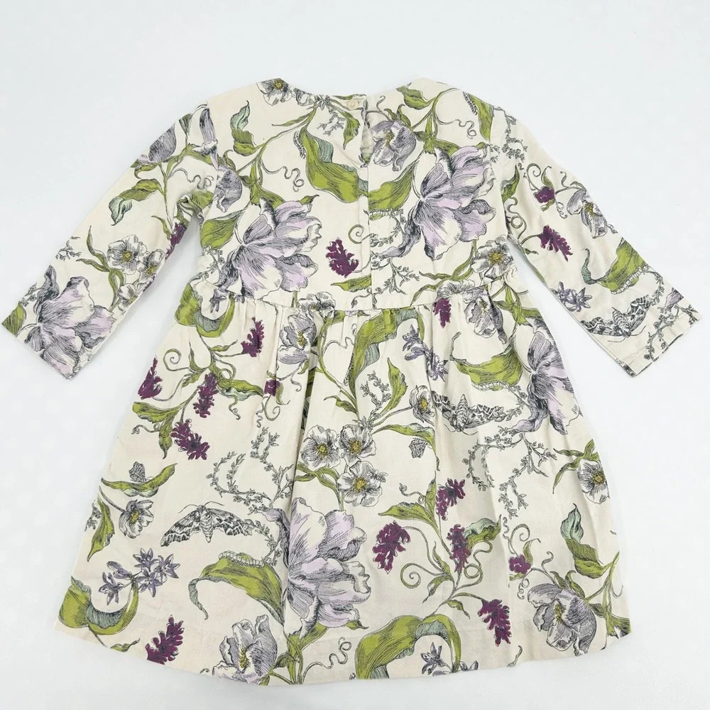 Tea Collection Girls Fall Floral Print Long Sleeve Cotton Dress Size 5‎
